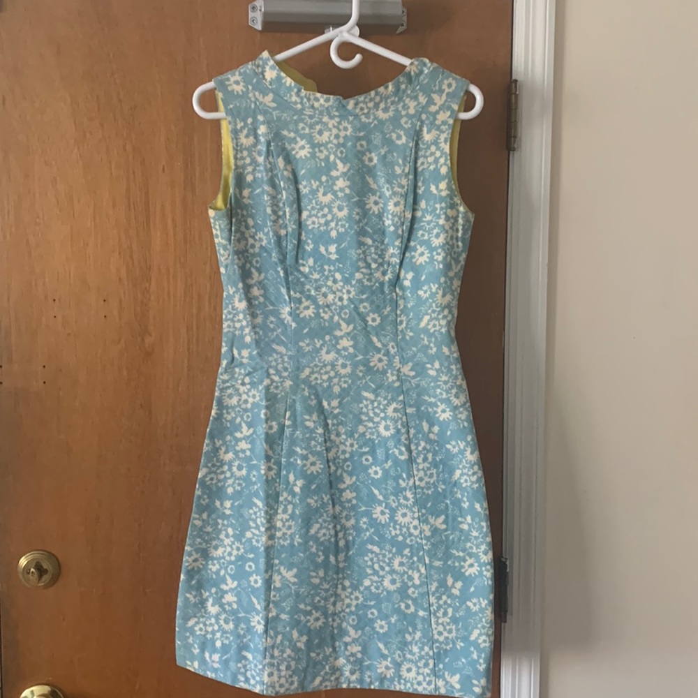 Vintage Midge Grant 1960’s dress blue white size 12 excellent condition